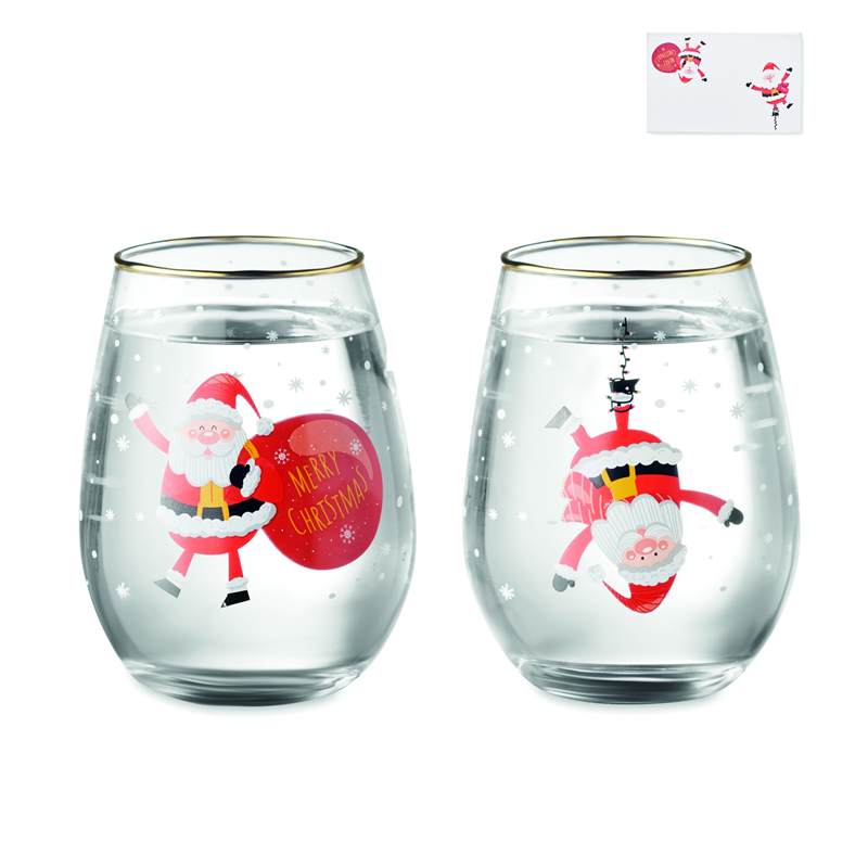 Zestaw 2 szklanek świątecznych NOEL