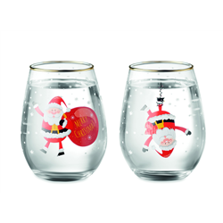 Zestaw 2 szklanek świątecznych NOEL