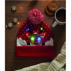Świąteczna czapka dzianina LED SHIMAS LIGHT