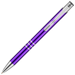 Długopis KALIPSO automatyczny metalowy fioletowy niebieski wkład