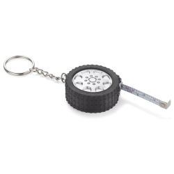 Brelok miara TIRE 1 m plastikowy srebrny