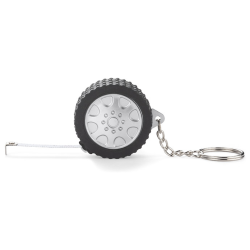 Brelok miara TIRE 1 m plastikowy srebrny