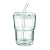 Szklany kubek ze słomką 400ml SIP