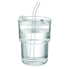 Szklany kubek ze słomką 400ml SIP