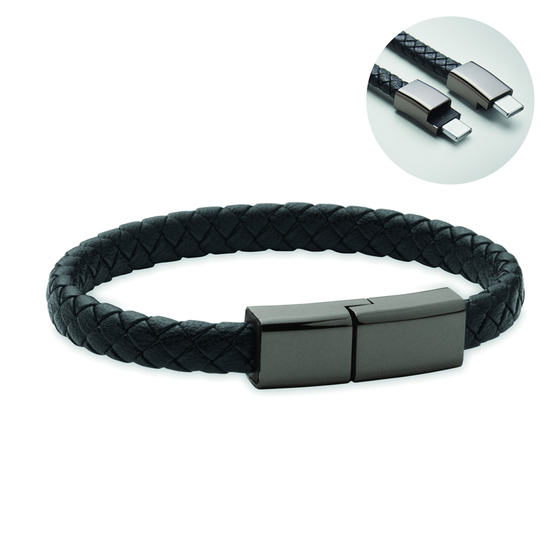 Pleciona bransoletka z USB-C FAULETI CHARGE