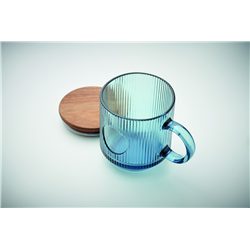 Kubek szklany prążkowany 300ml VITRIO MUG