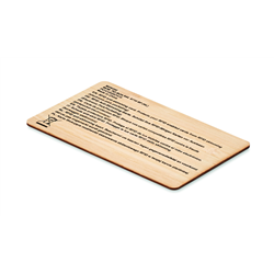 Karta RFID wykonana z bambusa CUSTOS +