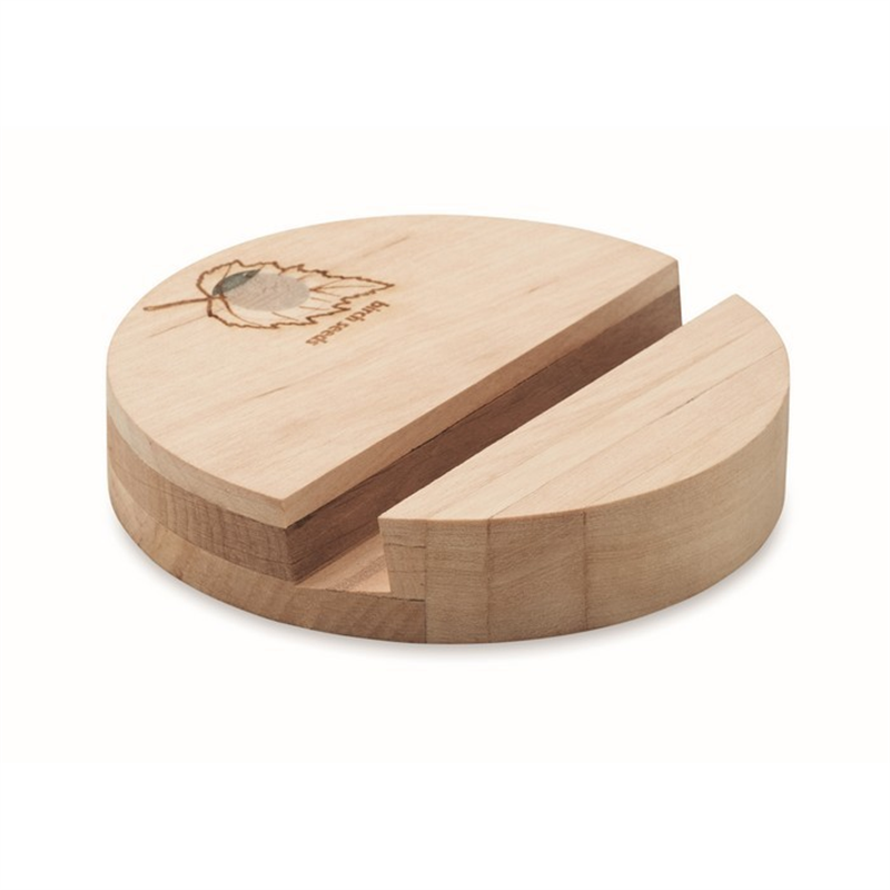 Stojak na telefon brzozowy GROW ROUND STAND