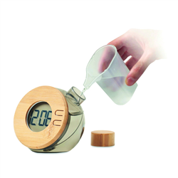 Bambusowy wodny zegar LCD DROPPY LUX