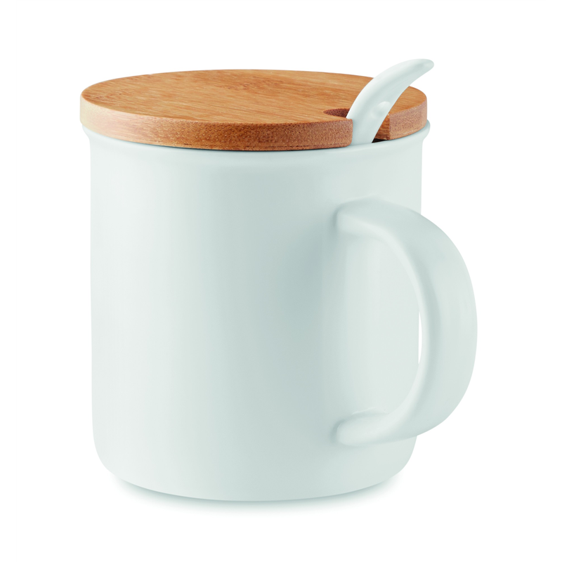 Porcelanowy kubek z łyżeczką KENYA