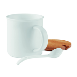 Porcelanowy kubek z łyżeczką KENYA