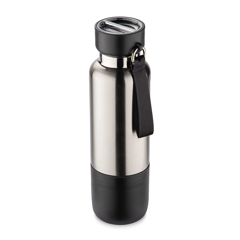 Thermoflasche mit Schnur RON 500 ml schwarz - Bestellen Sie bei visslly.com