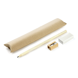 Komplet EKO (ołówek, gumka, temperówka)